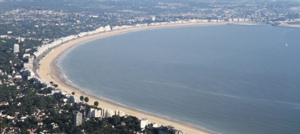 View across La Baule beach and the Bay of Pouliguen